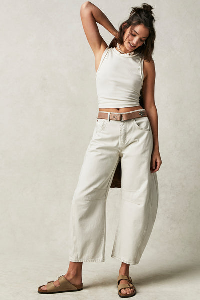Free People - Lucky You Mid Rise Barrel Denim