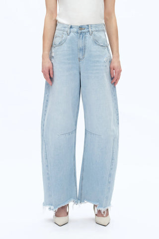 Bayeas - High Rise Drop Crotch Barrel Jeans