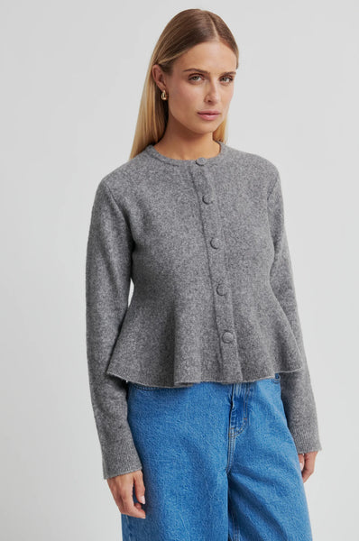 Second Female - Hiva Peplum Knit Cardigan