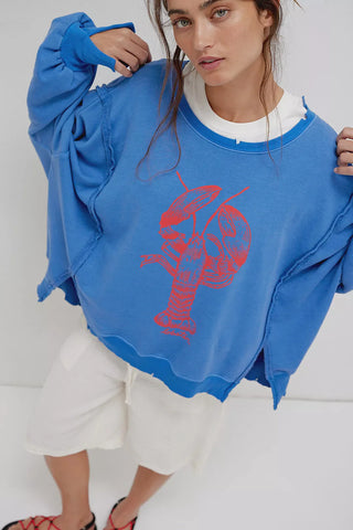 Free People - Graphic Camden Sweatshirt Lobster