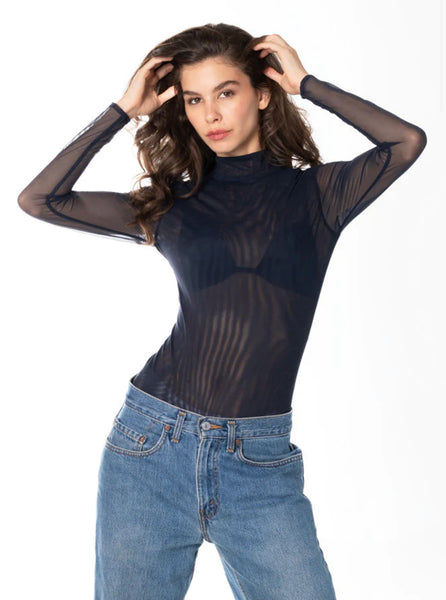 C’est Moi - Mock Neck Mesh Bodysuit