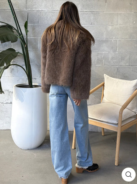 C’est Moi - Cropped Faux Fur Jacket