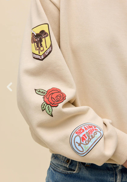 DAYDREAMER LA - Western Patches Oversized Crewneck Sweatshirt