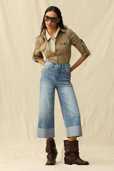 Bayeas - High Rise Wide Leg Crop