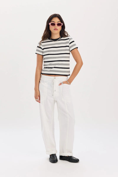 Daze - Villa Drawstring Barrel Leg Denim