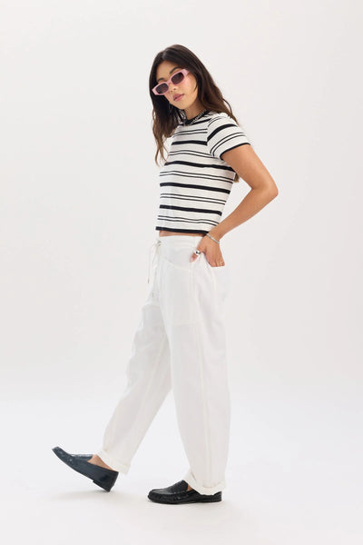 Daze - Villa Drawstring Barrel Leg Denim