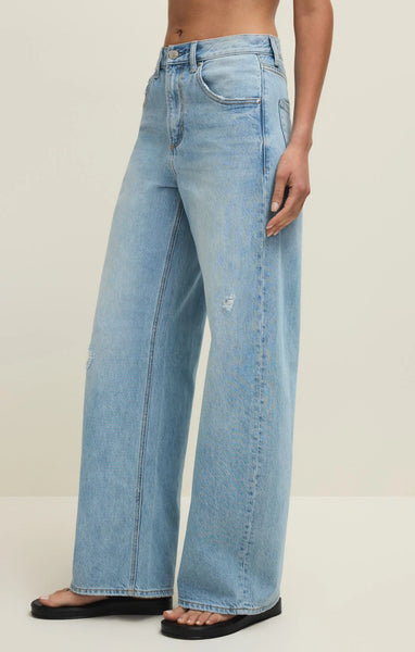 Z Supply - Remi High Rise Bowed Wide Leg Denim