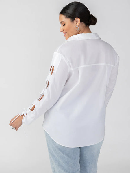SANCTUARY - Lace Up Sleeves Blouse